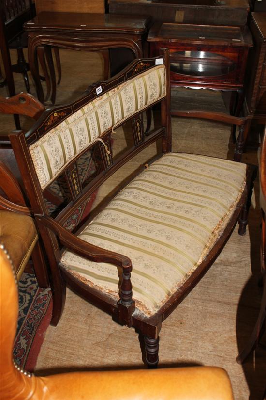 Edwardian inlaid settee(-)